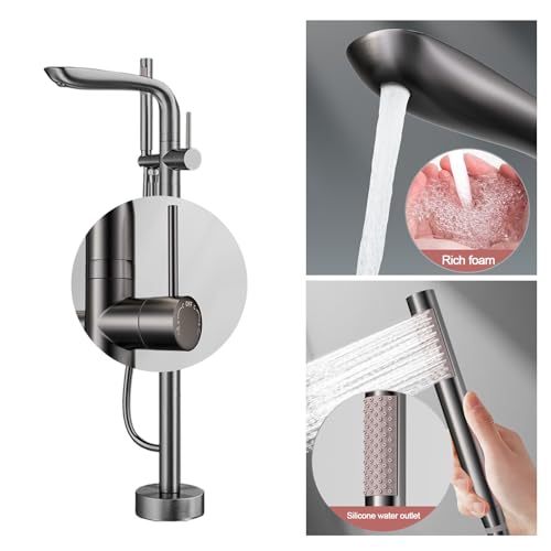 Robinet de baignoire pivotant à 360° avec double sortie d'eau et installation facile - 4