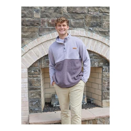 Simply Southern Mens Two Toned Quarter Fleece Lined Button Pullover2