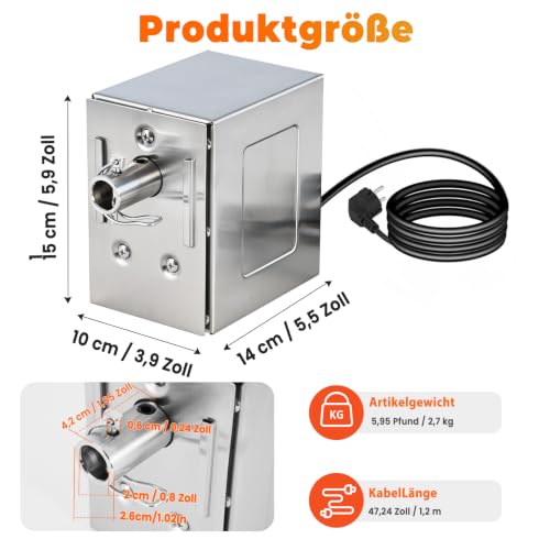 Foto von YJINGRUI 45W Grillmotor für Grillspieß, 150–200kg Drehmoment, 2–3 U/min