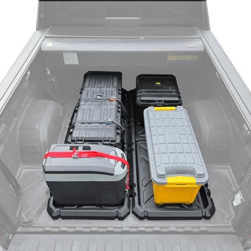 IIIREENO Slide-Out Truck Bed Organizer Tray (2-pack) Heavy Duty Cargo Storage System with Easy Tailgate Access Fits 57 & Longer Beds Durable HDPE Material No Drilling