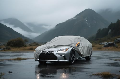 Image of Kayme Heavy Duty Car Cover Custom Fit Lexus ES 300 330 350, Waterproof All Weather for Automobiles, Full Exterior Covers Rain Sun UV Protection.