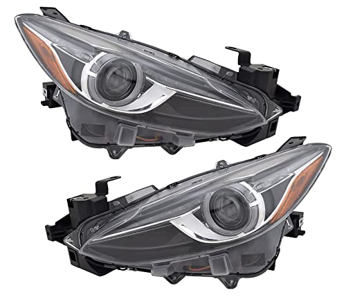 Replacement For Mazda 3 2014-2018 Sedan/Hatchback Capa Certified, Dot Compliant Headlight Assembly Set, Left & Right Side, Bhn2-51-041B, Bhn2-51-031B /Ma2502145, Ma2503145 #TOP1