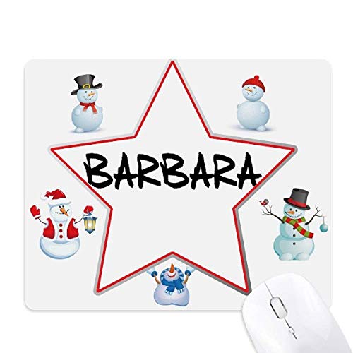 Tapis de souris Barbara de Noël motif bonhomme de neige pour éviter les glissements de souris