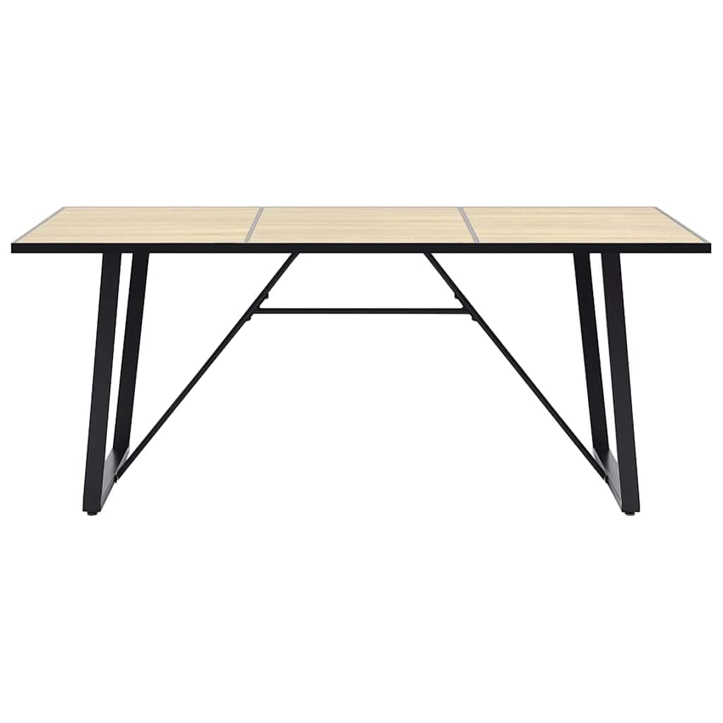Stół do jadalni 200 x 100 x 75 cm MDF kolor dąb ze stalowymi nogami U