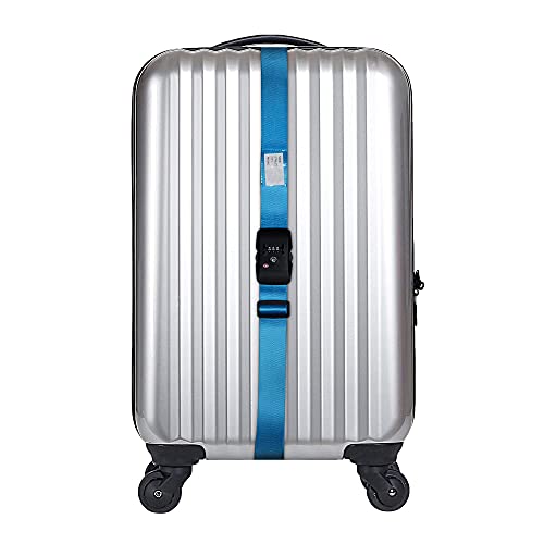 Heavy Duty Luggage Straps TSA Approved with Combination Lock Adjustable Travel Belt for Suitcases (Blue)2