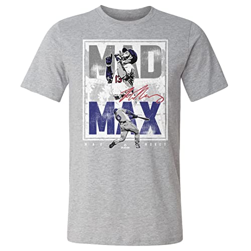500 LEVEL Max Muncy Shirt (Cotton, Large, Heather Gray) - Max Muncy Los Angeles Mad Max WHT