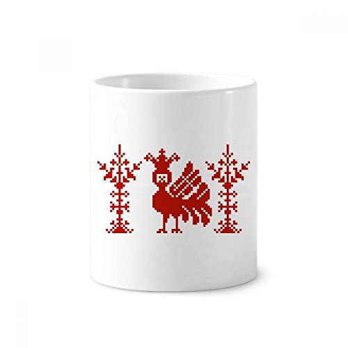 Gobelet en céramique fine imprimé mosaïque rouge Russie porte-stylo chic de 350ml DIYthinker