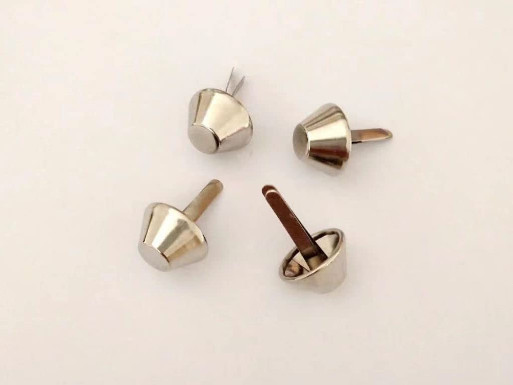 Lot de 50 punaises for sac à main, bagages, pieds, seaux en fer, têtes de clous, clous de boîte, matériel de 12 mm, adapté à l'école et au bureau