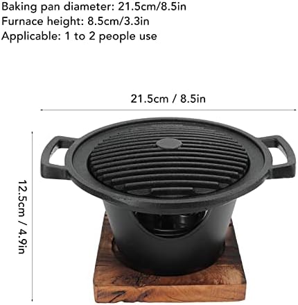 Miniatura 6 de Parrilla coreana para barbacoa, de tamaño pequeño, con alcohol o carbón, parrilla portátil sin humo para exteriores, interiores y pícnic, parrilla