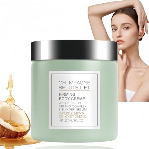 Image of 237ML Cha/mpagne Lif/t Firming Body Cream,Skin Tightening Cream Body,Deeply Hydrates & Firms Loose Skin,Collagen Body Cream for Women,Korean Moisturiser,Tighten Skin,Sweet Almond and Coconut Flavor