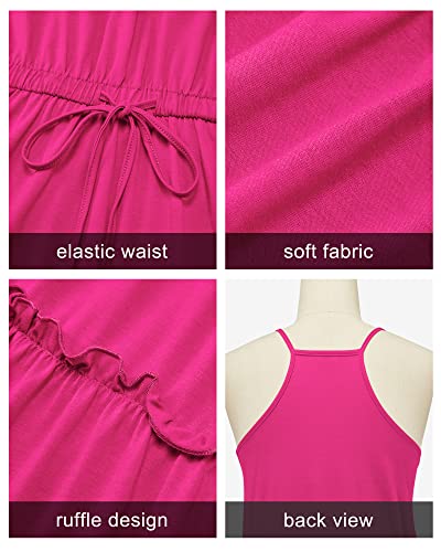 Image of Newshows Women's Summer Casual Dress Cute A Line Ruffle Hem Flattering Fit Beach Vacation Sundress