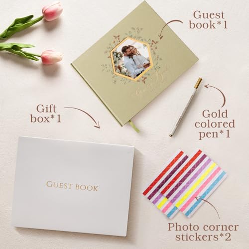 Image of molekaus Wedding Guest Book Hardcover 8 inch x 10 inch,100 Pages