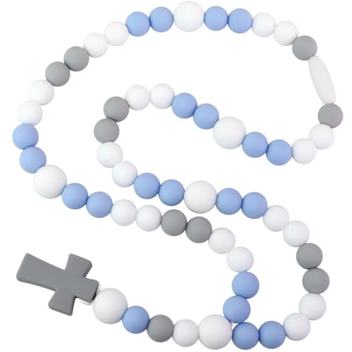 Custmade Handmade Silicone Beads Rosary - Catholic Silicone Necklace With Soft Cross Rosary Baptism Shower Gifts Party Decorations