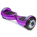 TPS Power Sports Electric Rechargeable Hoverboard for Kids and Adults with Speaker and LED Lights Safety Certified (Chrome Purple)