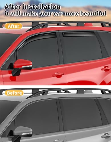 Image of in-Channel Window Visors Rain Guards for Subaru Forester 2019-2024 | Extra-Thick,Extra Durable,Window Deflectors,Vent Visors,Vent Shades,Car Accessories,Polycarbonate (PC)