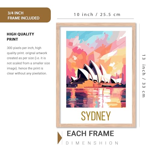 Image of kotart City view wall art poster with Frame for Home Decoration - Painting for Living Room Bedroom Office Wall hanging frames - (Pack of 6 Multicolor) (10x13 inch, G)