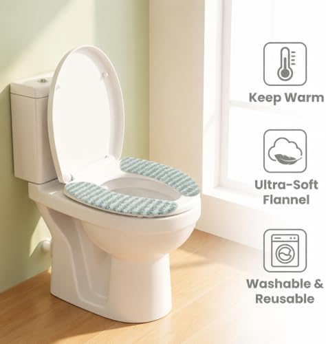 Ajcotahm 2 Pcs Soft Toilet Seat Cushion, Self-Adhesive Toilet Seat Cover — view 3