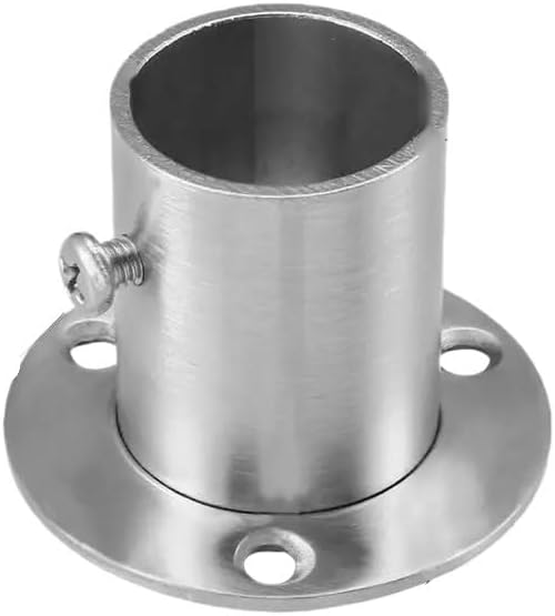 Flange Flange 2pcs Pipe Fittings Wardrobe Bracket 26mm 32mm 39mm 50.5mm Dia Wall Mount Floor Rod Socket(Size1)