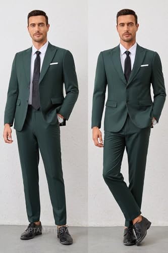 2 Piece Mens Suit Slim Fit Mens Wedding Suits Peak Lapel 2 Button Lightweight Suits for Men Groom Formal2