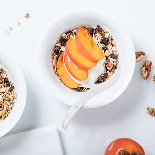 Cabilock Colher de sopa de cerâmica, 2 peças, porcelana, macarrão, sopa, ramen, aperitivo, colher de