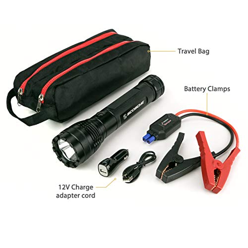 Image of SCOSCHE PBJF400 PowerUp 300 Portable Torch Lumen Flashlight and Car Jump Starter, Battery Booster for Automobiles