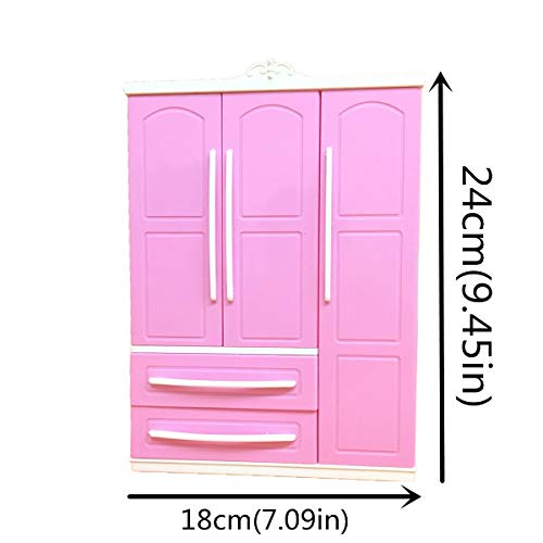 Maison de poupées portable équipée d'un placard moderne plastique robuste - 2
