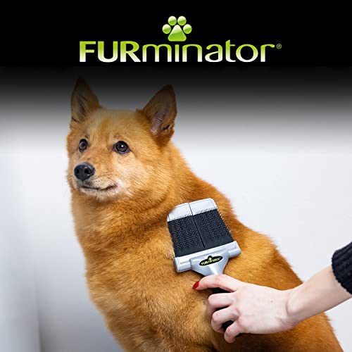 Furminator Zupfbürste Größe L weich - große Bürste mit weichen Borsten für Hunde und Katzen mit seidigem oder drahtigem Fell
