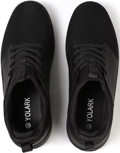Image of YOLARK Men Casual Dress Shoes Fashion Sneakers Lightweight Breathable Laceless Walking Shoes Gym Tennis Athletic
