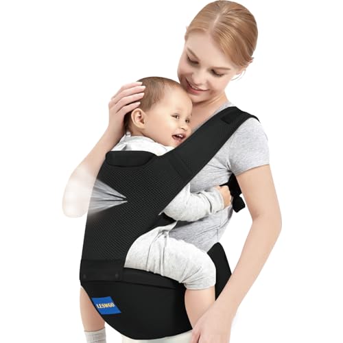 Baby Carrier with Hip Seat, 6-in-1 Baby Carrier Newborn to Toddler, Adjustable Detachable Infant Baby Hip Seat Carrier for 0-36Months (Black) - Image 3