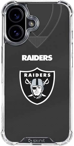 Skinit Clear Phone Case Compatible with iPhone 16 - Officially Licensed NFL Las Vegas Raiders Large Logo Design
