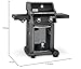 Weber Spirit E-220 Classic Gas Grill, 2 Burners + Side Burner, 52 x 45cm Grill Area, Warming Rack, Lid Thermometer, Foldable Side Table (Right), 4 Wheels - Black (46015074)