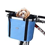 RAYMACE Bicycle Basket Dog Bike Handlebar Basket Front,Folding Detachable Quick Release Easy Install,Cycling Picnic Bag