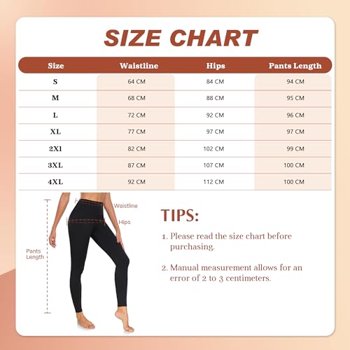 Thermo Leggings Damen Thermoleggings Winter Gefüttert Leggins Schwarz High Waist Fleece Winterleggings Lange Blickdichte Thermoleggins Thermohose Warme Sportleggins Sport Hose Weiche Yogahose XXL