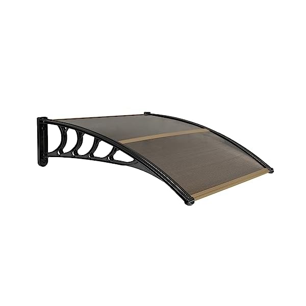   VINGLI-Window-Awning-Door-Canopy-40-x-40-Window-Awning-Overhead-Door-Modern-Polycarbonate-Cover-Outdoor-Front-Door-Patio-Canopy-UV-Rain-Snow-Sunlight-Protection-Hollow-SheetBrown
