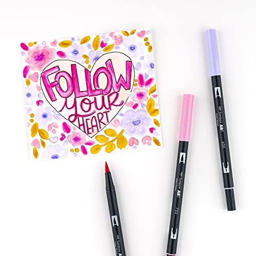 Image of Tombow 56228 Dual Brush Pen Art Markers Sweetheart, Portrait, 1 Count (Pack of 6)