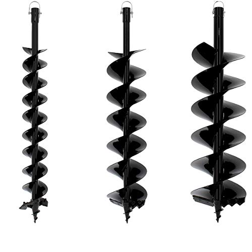 GT Garden 3 Stück Profi Erdlochbohrer Pfahlbohrer Pfostenbohrer Ersatzbohrer für Erdbohrgerät, Stahl, Durchmesser 100/150/200mm Cover