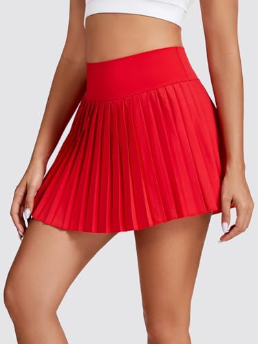 Image of Ibeauti Womens Mini Flowy Skort High Waisted Pleated Tennis Golf Skirts Mesh Ruffler Athletic Skirt with Shorts Pockets