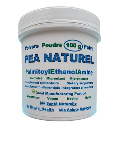 PEA Natural Polvo Palmitoyletanolamida Micronizada 100 g de (= 250 Cápsulas de 400 mg - Dosificación Durante 12 Semanas) + Mesuretta
