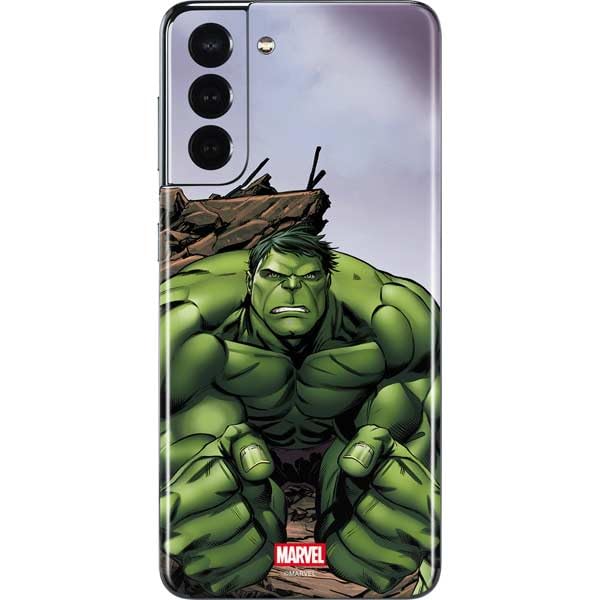 Skinit Decal Phone Skin Compatible with Galaxy S21 5G - Officially Licensed Marvel Avengers Hulk Design