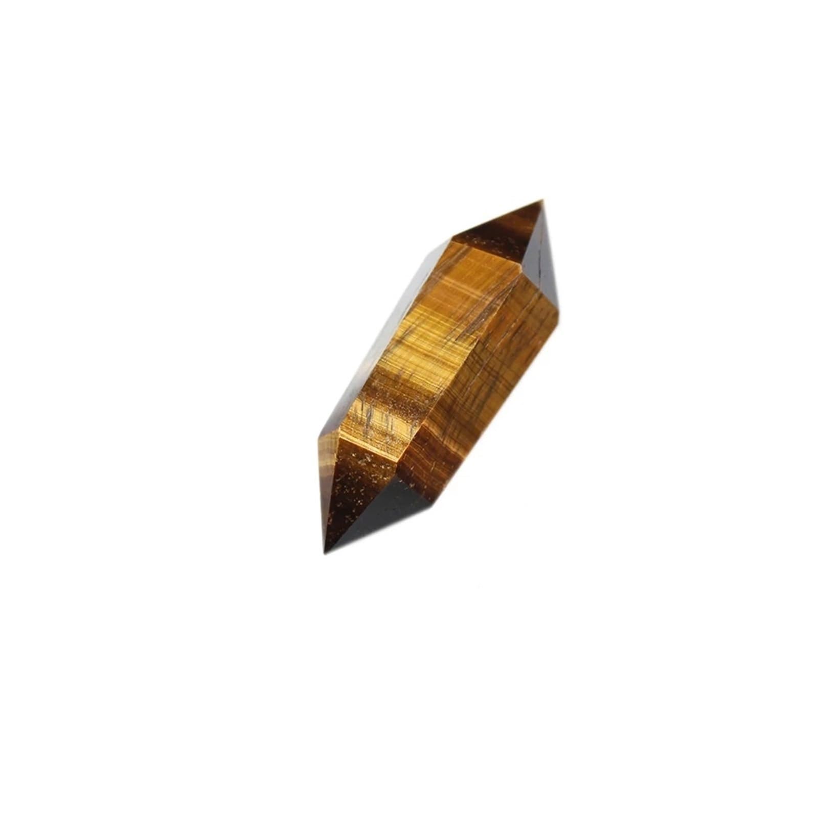AUOQKQUT Tigereye Crystal Column Double-Pointed Stone Quartz Decoration Ornament Ornaments