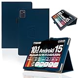 For 山善(YAMAZEN) Qriom QA15-101 ケース YILLIONS 角度調整 上質PUレザー キズ防止 磁気吸引 耐汚れ 軽量 擦り傷防止 折り畳み 全面保護型 超薄型 YAMAZEN Qriom QA15-101 ケース 10.1インチ専用 ケース カバー (ブルー)