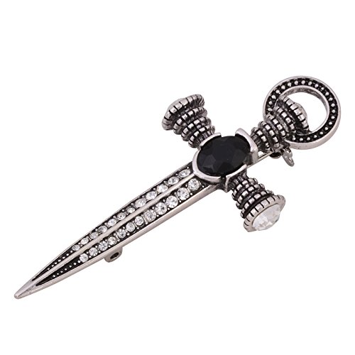 Image of Antique Rhinestone Sword Pin Brooch Lapel Pin Scottish Kilt Pins Cardigan Shawl Safety Pin Hat Pins