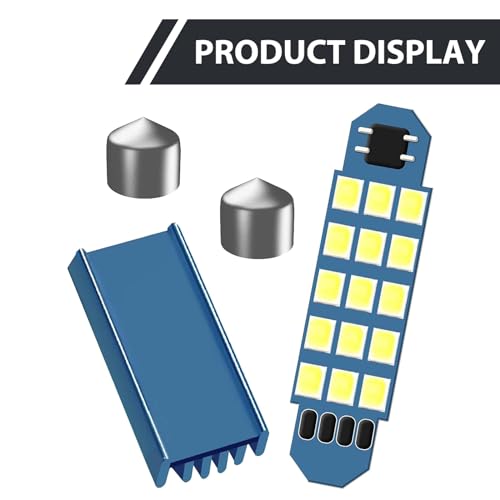 4 PCS 578 LED Bombillas Blancas 6500K 42mm miniatura 6