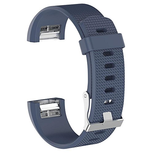 Aiyayou Bracelet de montre en silicone pour Fitbit Charge 2 (Cyan L)