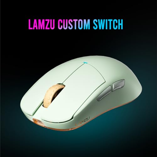 Image of Lamzu Atlantis Mini Pro Wireless Gaming Mouse, Ultra Lightweight 51g, Mechanical Switch,26000 DPI,Symmetrical,MCU Nordic 52840,Silver TTC Encoder,PAW3395 Sensor, 4K Compatible (Matcha Green)