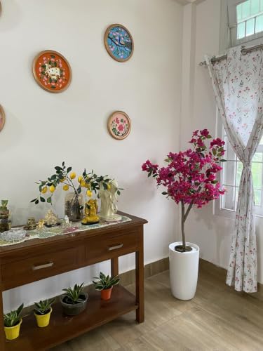 Image of Artificial Bougainvillea Tree 5 Feet with Pot Premium Pink Flower Plant for Home, Office, Living Room, Hotel & Indoor Decoration Natural Look, Maintenance-Free Faux Plant