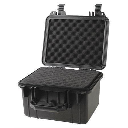 Duratool Black Weatherproof Equipment Case, Polypropylene Construction with Foam Insert, 10.5" x 9.5" x 7“ (L x W x H)