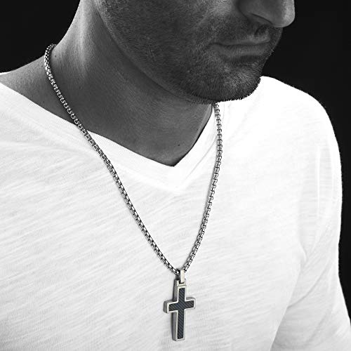 Unique GESTALT Titanium Cross Necklace with Black Carbon Fiber Inlay.4