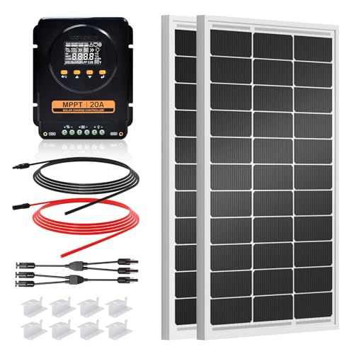Image of ECO-WORTHY 200 Watts 12 Volt/24 Volt Solar Panel Kit with 20A Bluetooth APP Monitoring MPPT Controller and High Efficiency Monocrystalline Solar Panel for Home,RV,Camper,and Other Off Grid Application
