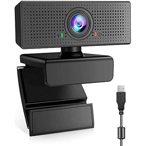 Webcam with Microphone HD 1080P Web Cam Mic for Laptop PC Mac Computer Camera USB Desktop Video Streaming Noise-Cancelling Gaming Skype Facetime YouTube Zoom Network Multi-System Compatible Cover